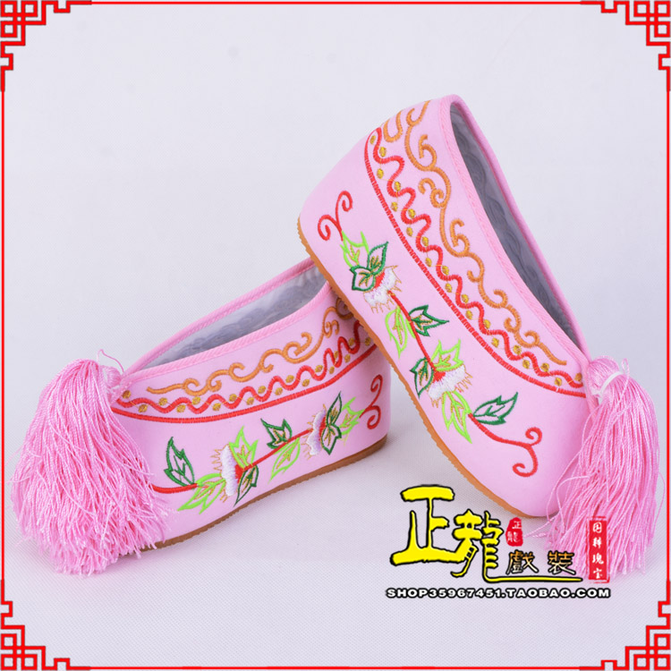 梁子湖花旦鞋女绣花彩鞋 舒适款草花内高彩鞋
