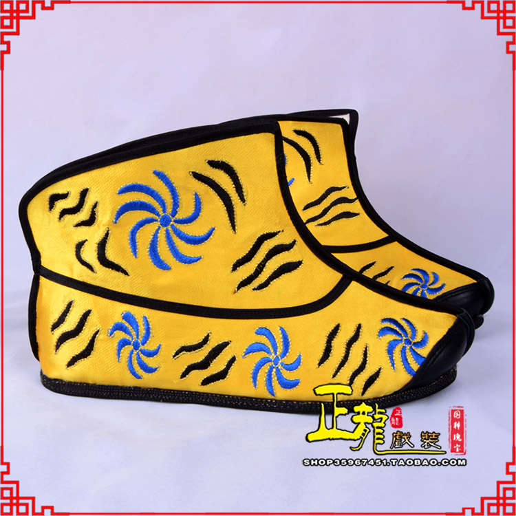 梁子湖.美猴王靴子虎纹靴金黄快靴 猴鞋