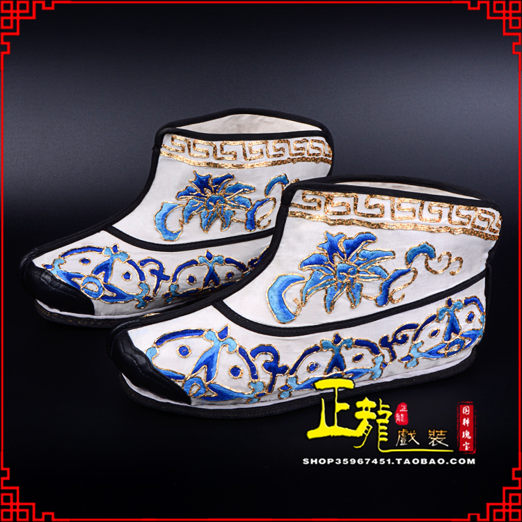 梁子湖三岔口武生薄底 手绣绣花快靴