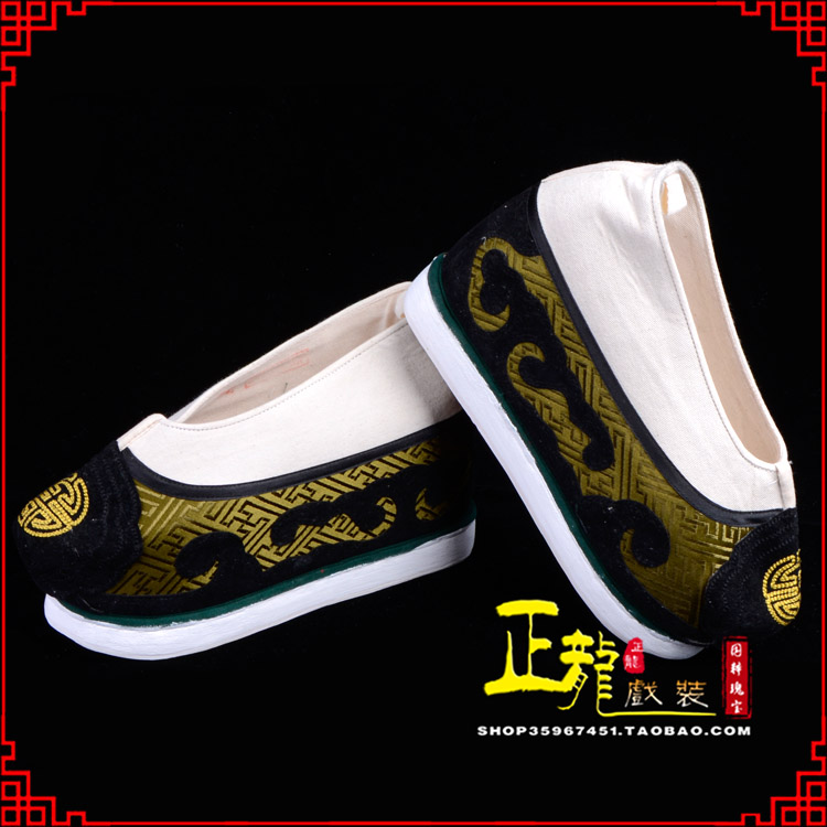 梁子湖戏鞋方口鞋老生鞋老旦鞋三义斋纸底内高福字履