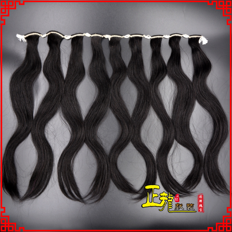 梁子湖京剧戏曲头饰包大头青衣旦角水鬓 手工加密真发片子