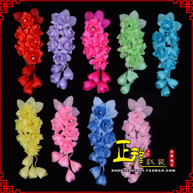 梁子湖鬓花头饰小花头花 真丝绢花