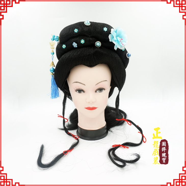 梁子湖戏剧服装京剧越剧小旦花旦丫鬟假发 小姐头套