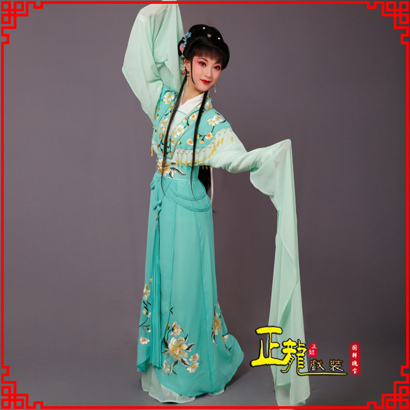 梁子湖青衣水袖戏服演出服 云肩花旦衣